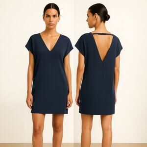 Slate & Willow Lexi Women's Blue Short Cap Sleeve Back Cutout Shift Dress Size M